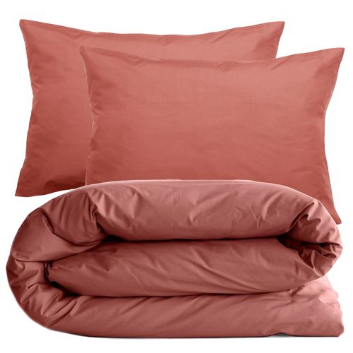 Parure De Lit 200x200 Cm Set 50x70 Cm Percale Manoir Rose Pêche