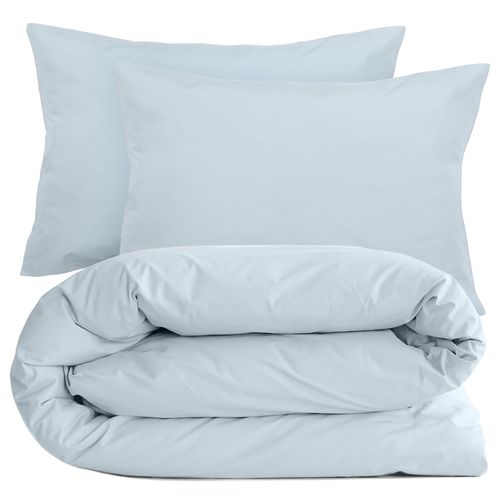 Parure De Lit 260x240 Cm Set 50x70 Cm Percale Manoir Bleu Glacier