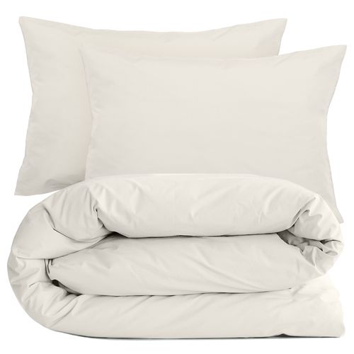 Parure De Lit 260x240 Cm Set 50x70 Cm Percale Manoir Ivoire