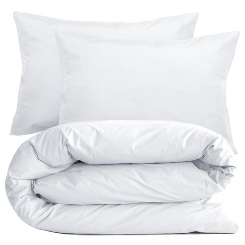 Parure De Lit 260x240 Cm Set 50x70 Cm Percale Manoir Blanc Neige