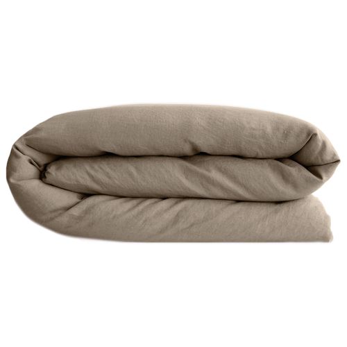 Housse De Couette Palace Pur Coton Lavé 140x200 Cm Uni Marron Camel