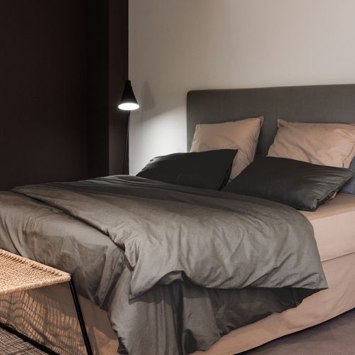 Drap Plat Palace Pur Coton Lavé 240x290 Cm Uni Marron Café