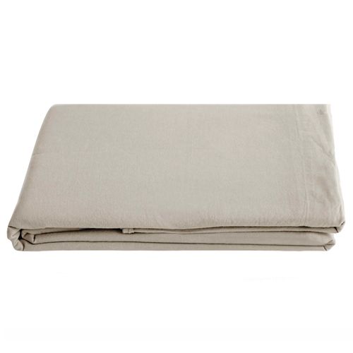 Drap Plat Palace Pur Coton Lavé 240x290 Cm Uni Beige Lin