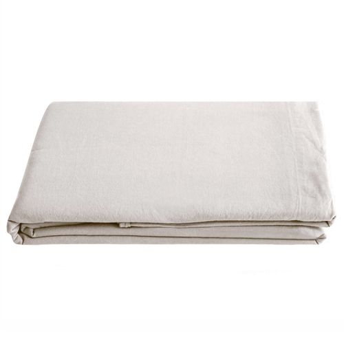 Drap Plat Palace Pur Coton Lavé 240x290 Cm Uni Beige Naturel