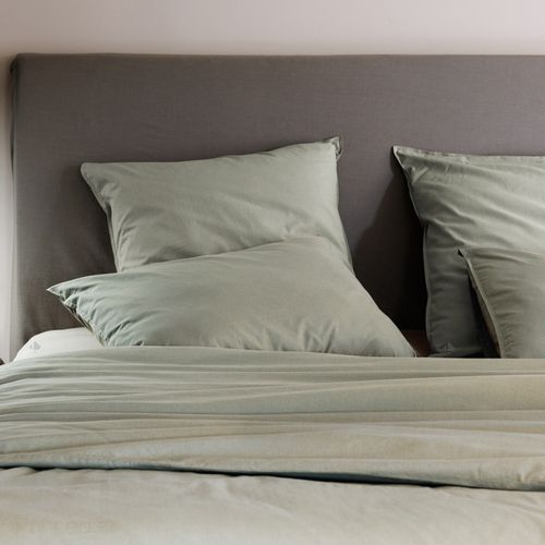 Drap Plat Palace Pur Coton Lavé 270x290 Cm Uni Vert Laurier