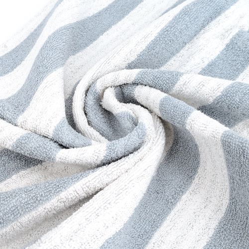 Parure De Bain Coton Collection Efficience Stripes 4 Pièces Bleu Capri