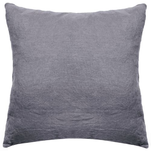 Taie D'oreiller Palace Pur Coton Lavé 65x65 Cm Uni Gris Brume