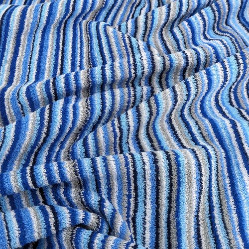 Lot De 2 Serviettes Invité Coton 500g/m2 Pure Stripes Ii Bleu