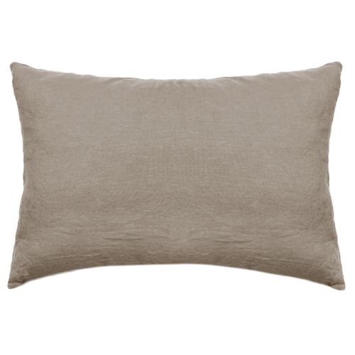 Taie D'oreiller Palace Pur Coton Lavé 50x70 Cm Uni Marron Camel