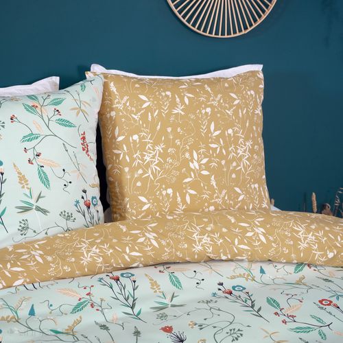 Parure De Lit Florissane 240x220 Cm 100% Polyester Microfibre Vert 3 Pièces
