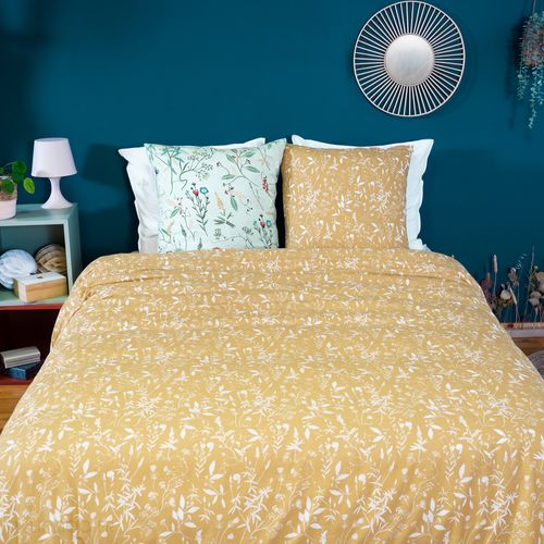 Parure De Lit Florissane 240x220 Cm 100% Polyester Microfibre Vert 3 Pièces