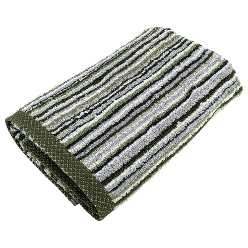 Serviette De Toilette 50x100 Cm Coton 500g/m2 Pure Stripes Ii Vert