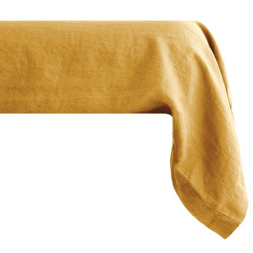 Taie De Traversin Palace Pur Coton Lavé 195x43 Cm Uni Jaune Curry