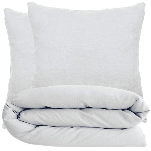 Parure De Lit 200x200 Cm Et 65x65 Cm Coton Lavé Palace Blanc Neige 3 Pièces