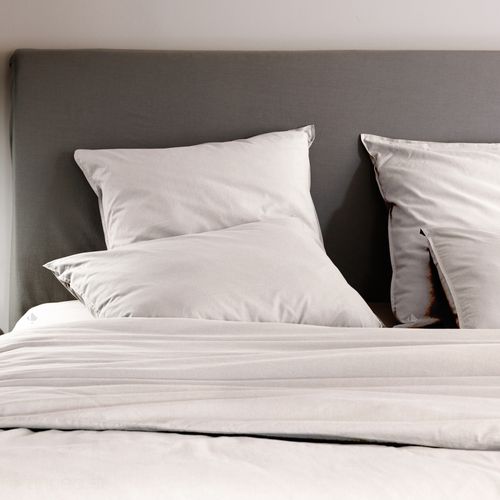 Parure De Lit 260x240 Cm Et 50x70 Cm Coton Lavé Palace Beige Naturel 3 Pièces