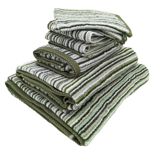 Parure De Bain Coton 500g/m2 Par 7 Pure Stripes Ii Vert