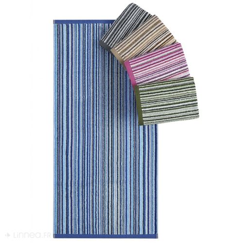 Parure De Bain Coton 500g/m2 Par 7 Pure Stripes Ii Vert