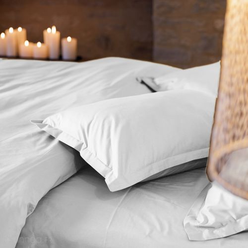 Drap Plat 270x300 Cm Percale De Coton Manoir Gris Perle