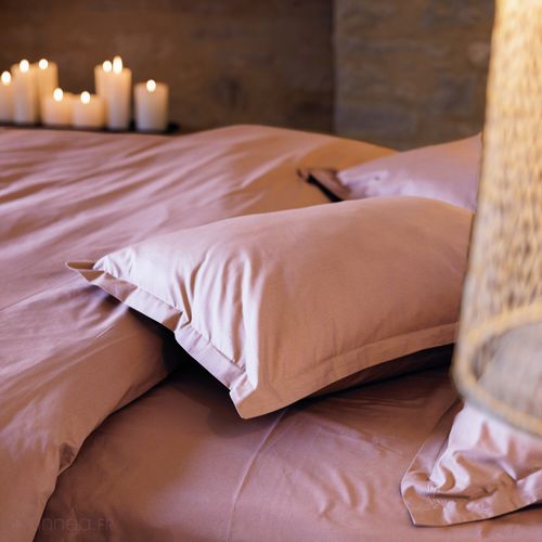 Drap Plat 270x300 Cm Percale De Coton Manoir Rose