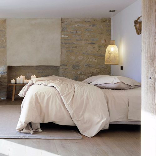 Drap Plat 270x300 Cm Percale De Coton Manoir Beige Lin