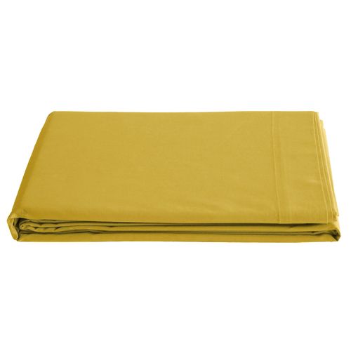 Drap Plat 240x300 Cm Percale De Coton Manoir Jaune Moutarde