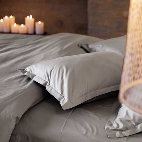 Drap Plat 240x300 Cm Percale De Coton Manoir Gris Cendre