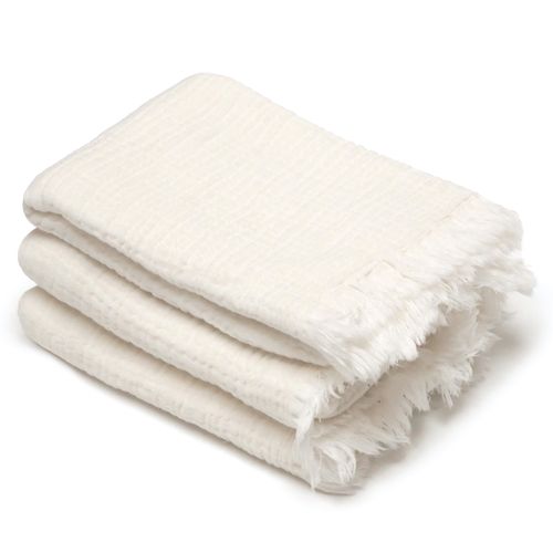 Drap De Douche 70x130 Cm Et Serviette 50x90 Cm Kea Mousseline De Coton Blanc Neige