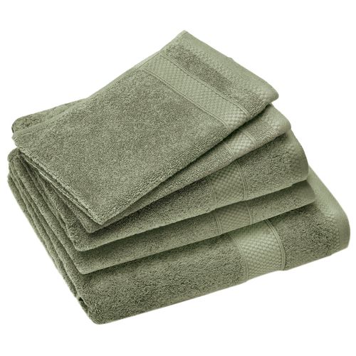 Parure De Bain Coton 550g/m2 Naïa Par Lot De 5 Vert Olive