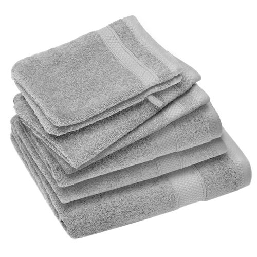 Parure De Bain Coton 550g/m2 Naïa Par Lot De 7 Gris Perle