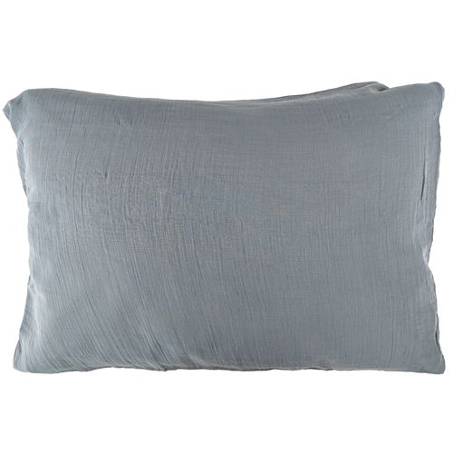 Taie D'oreiller 50x70 Cm Double Gaze De Coton Cassis Bleu Glacier