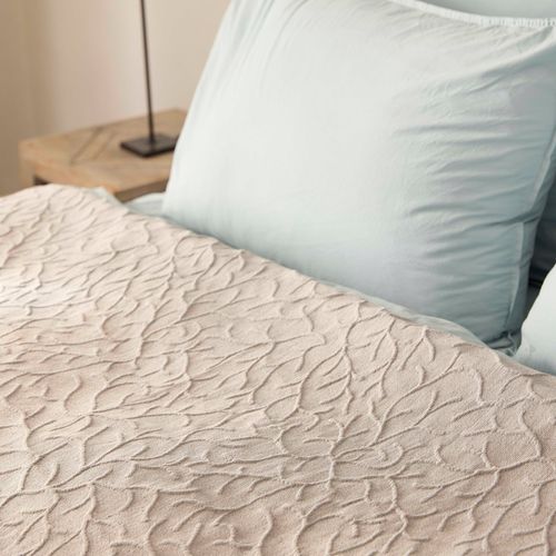 Dessus De Lit Jacquard 270x250 Cm Charente En Coton Gris Perle