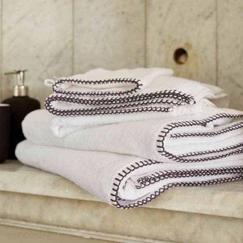 Drap De Douche Éponge Bouclette 70x140 Cm Fjord Coton Bleu Marine