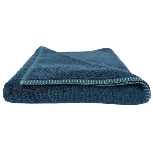 Drap De Douche Éponge Bouclette 70x140 Cm Fjord Coton Bleu Marine