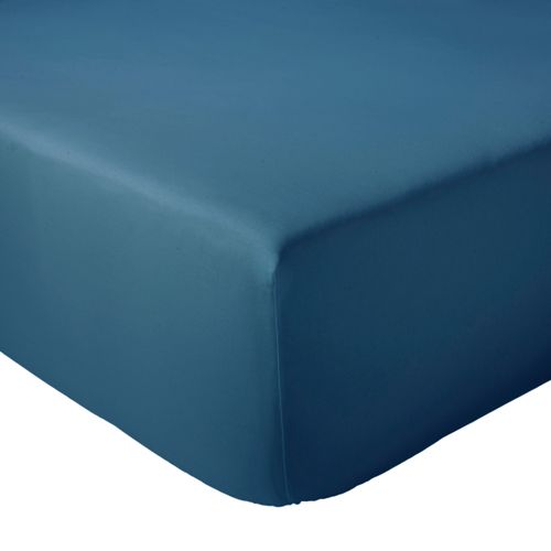 Drap Housse 200x200 Cm Bonnet 30 Cm Percale De Coton Passion Percale Bleu Cobalt