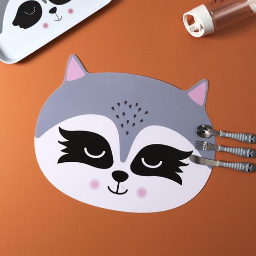 Lot De 2 Sets De Table D'animaux 33x41 Cm Collection Animaux Raton Laveur