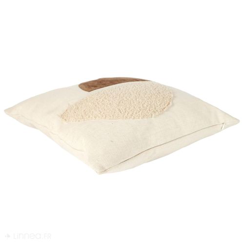 Coussin Bicolore Moderne 40x40 Cm Collection Crush Beige Et Taupe
