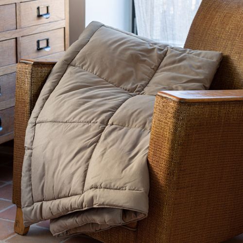 Edredon En Polyester Et Microfibre 140x160 Cm Lazy Marron Muscade