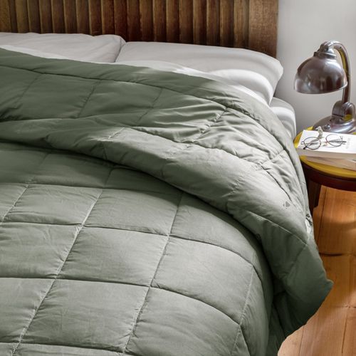 Dessus De Lit Polyester Microfibre 220x240 Cm Lazy Vert Argile