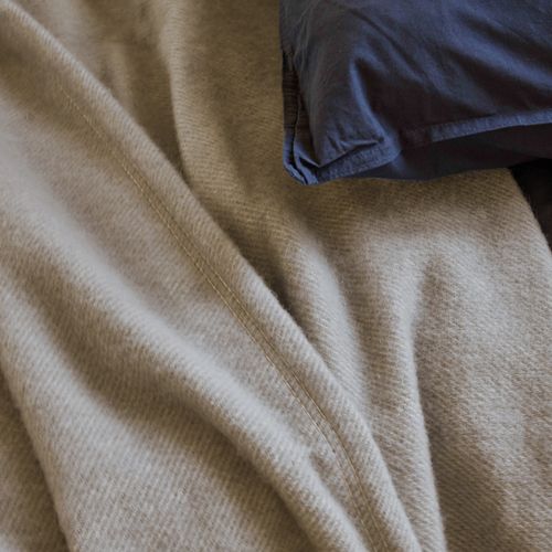 Couverture En Laine Mélangée 240x300 Cm Courmayeur Blanc Blanchi