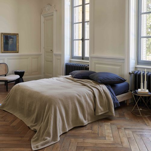 Couverture En Laine Mélangée 240x300 Cm Courmayeur Blanc Blanchi