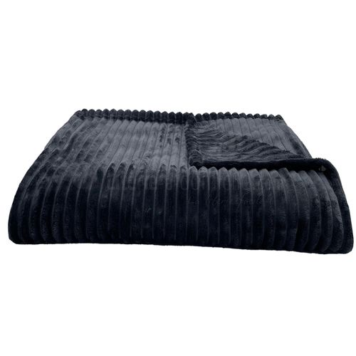 Couverture 100% Polyester 220x240 Cm Microvelours Dolce Gris Acier