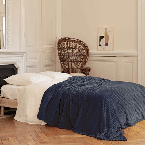 Couverture 100% Polyester 240x260 Cm Microvelours Dolce Gris Acier