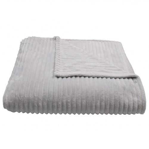 Couverture 100% Polyester 240x260 Cm Microvelours Dolce Gris Perle