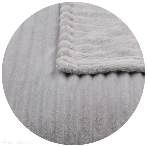 Couverture 100% Polyester 240x260 Cm Microvelours Dolce Gris Perle