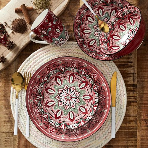 Lot De 2 Sets De Table Rond Tresse 34 Cm Collection Ko Lipe Beige