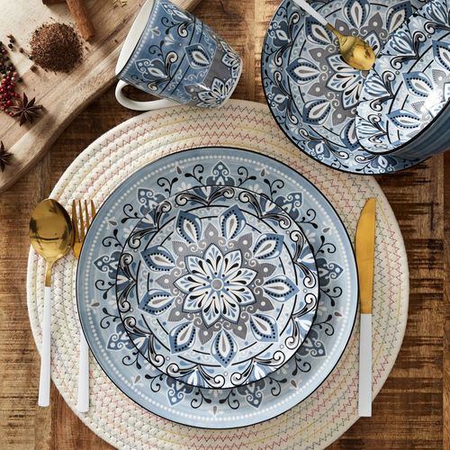 Lot De 2 Sets De Table Rond Tresse 34 Cm Collection Ko Lipe Beige