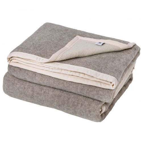 Couverture 100% Pur Laine Vierge 220x240 Cm Pastorale Blanchie