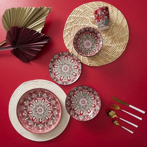 Lot De 2 Sets De Table Rond Tresse Maïs 34 Cm Collection Ko Lipe Beige Naturel