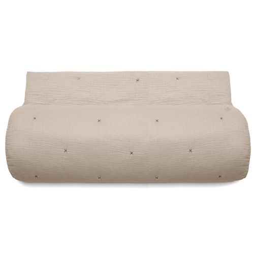 Couvre Lit Capitonné En Mousseline De Coton 260x240 Cm Andros Beige Ficelle