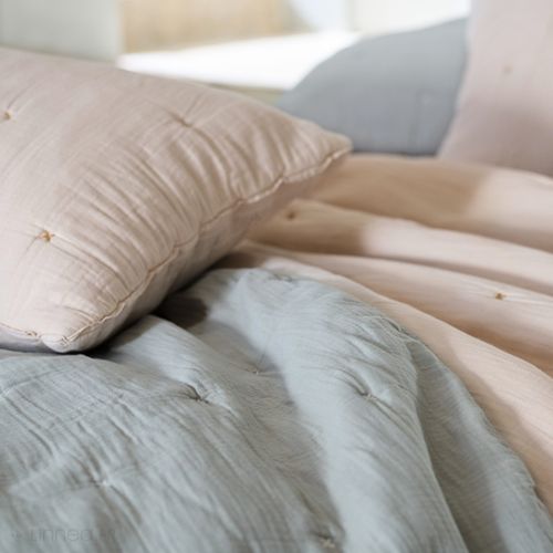 Couvre Lit Capitonné En Mousseline De Coton 260x240 Cm Andros Beige Ficelle